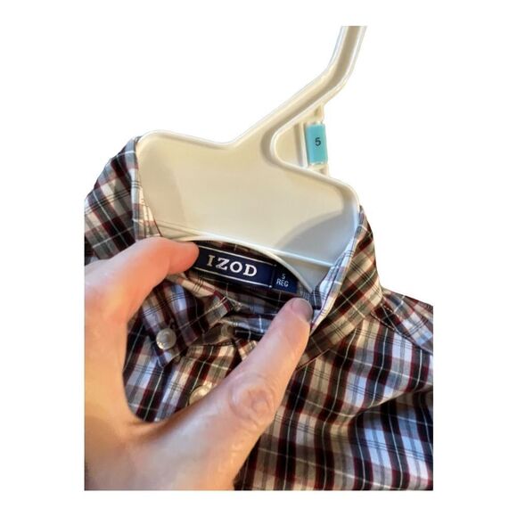 Izod boys button front shirt size 5 lot of 2 NWT and NWOT plaid - Picture 4 of 9